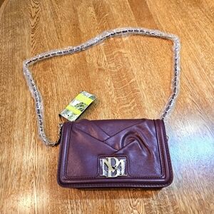 Badgley Mischka Elegant Burgundy Crossbody Bag